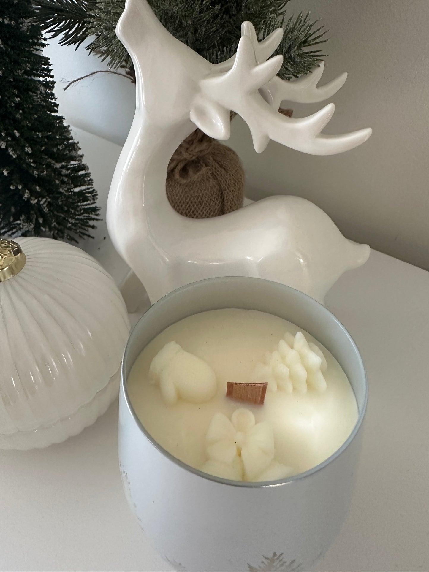 Christmas Tree Silver Jar